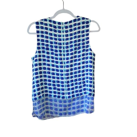 Kate Spade Silk Blend Double Layer Island Stamp Geo Print Tank small - Picture 3 of 6